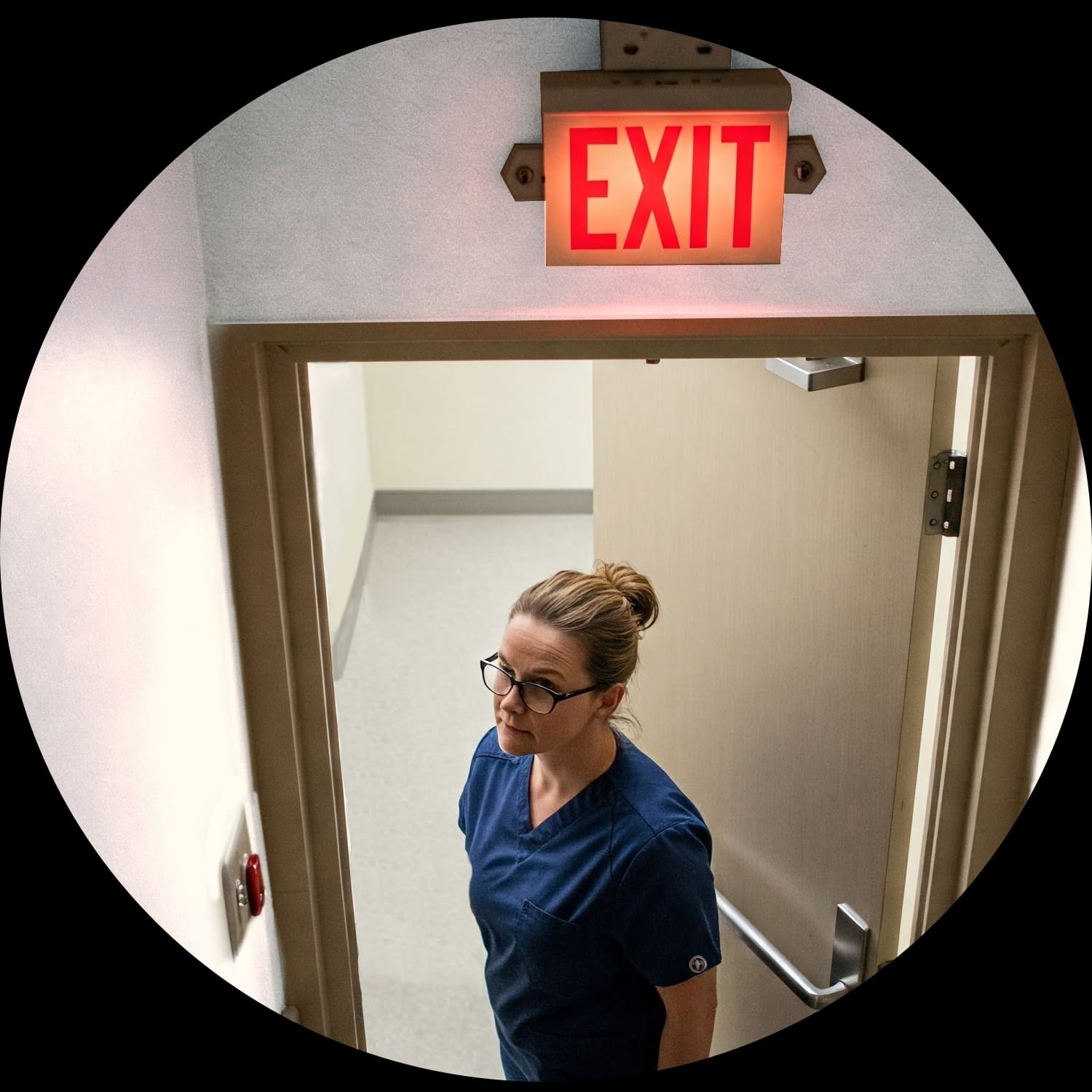 Nurse_Exit_Door_Security_Camera Intelligent Camera Systems Event Monitoring Alert Access